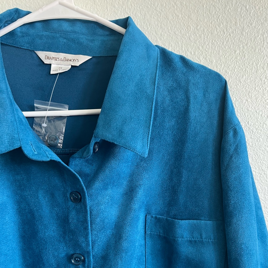 Suede Blue Button Down